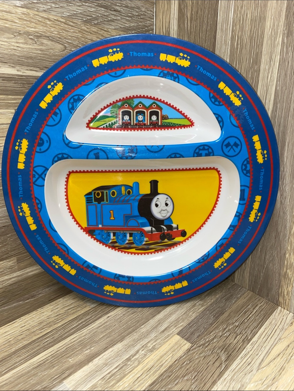 Thomas & Friends Blue and Yellow Divided Kids Plate dinner lunch vintage